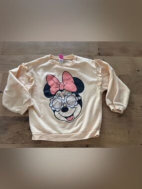 Disney yellow Minnie Mouse Sweatshirt with ruffle sz 4